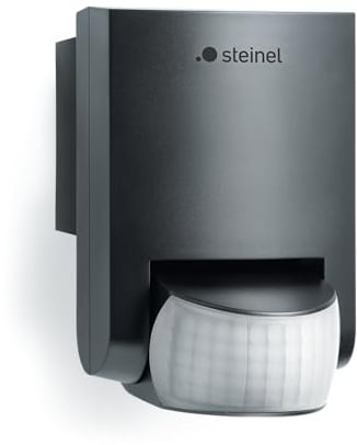Steinel Bewegungsmelder IS 130-2 schwarz, 130° Bewegungssensor, 12 m Reichweite, für den Innen- und Außenbereich, IP54