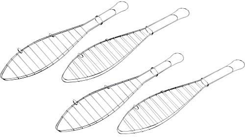tepro Grillzubehör Fischbräter 4er-Set, für je einen Fisch, verchromt, Länge: ca. 42 cm