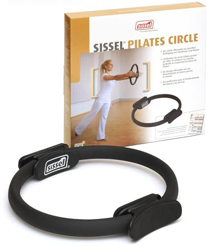 SISSEL® Pilates Circle | Durchmesser 38 cm | Antirutsch-Gummierung & Schaumstoff-Polster | Effektives Ganzkörpertraining | Für Zuhause & Fitnessstudio | Inkl. Übungsposter