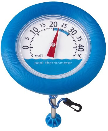 TFA Dostmann Poolwatch analoges Schwimmbadthermometer, 40.2007, geeignet für Schwimmbad, Eisbaden, Teich, Pool oder Whirlpool, einfaches Ablesen der Wassertemperatur, großes Thermometer, blau