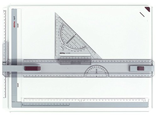 rOtring Rapid A3 Zeichenplatte | Professioneller Zeichenbrett mit Lineal und Zeichendreieck