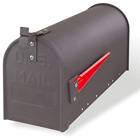 DEMA American Mailbox – Briefkasten aus Stahl, robust in Anthrazit, klassisches Design für Haus & Garten, wetterfest, mit Aufhängung und integrierter Zeitungsrolle