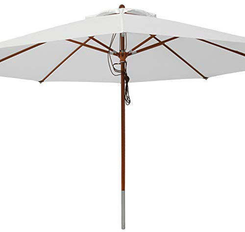anndora® Sonnenschirm Marktschirm Gastronomie ø 4 m rund - mit Winddach Silber Grau