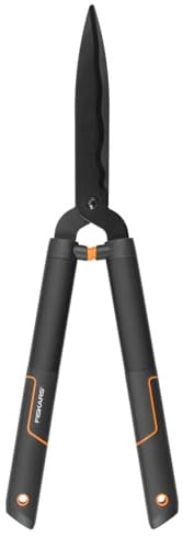 Fiskars SingleStep Heckenschere, Mit Wellenschliff, Hochwertige Stahl-Klingen, Länge 60 cm, Mattschwarz, HS22, 1001433