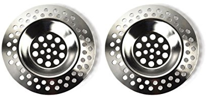 all-around24 2 Stück Ausgussfilter Abflusssieb Siebe Spülbeckensieb Waschbecken Abfluss Filter Edelstahl Küchensieb