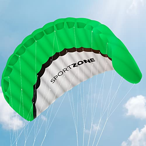 Kwasyo 2,5 m Deux Ligne Parapente Cerf-Volant Avec Manette 30 m, Cerf-Volant Pour Le Sport en Plage, Jeux de Plein air Dans Le Jardin