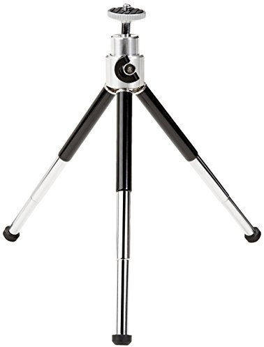 Amazon Basics Leichtes Mini-Stativ, 19,0cm/7,5in, Ausziehbar, Kompatibel mit kleinen Geräten (Telefonhalterung und Fernbedienung Nicht im Lieferumfang enthalten), Schwarz