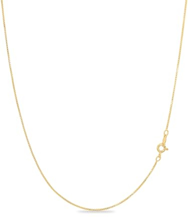 KEZEF Goldkette Damen 18 Karat vergoldet & wasserfest – 925 Sterlingsilber Venezianerkette, feine Gliederkette/Halskette ohne Anhänger, anlauffrei, hypoallergen, 38–76 cm