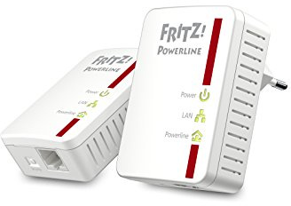 FRITZ!Powerline 510E Set (500 Mbit/s, Fast-Ethernet-LAN), schnelle Datenübertragung über die Stromleitung, deutschsprachige Version