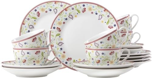 Ritzenhoff & Breker Kaffeeservice Doppio Shanti, 18-teilig, Porzellangeschirr