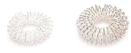 CHI-ENTERPRISE Premium Massagering Set mit Antistress-Ring für den Finger | Akupressur & Anxiety Ring | 2x Silber