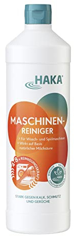 HAKA Maschinenreiniger, 1 L, Spülmaschinenreiniger & Waschmaschinenreiniger, entfernt Kalk & Fett, hygienisch sauber, 4-8 Anwendungen, vegan, materialschonend
