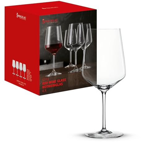 Spiegelau Rotweingläser 630 ml, 4 Stück, Style, 4670181, Weingläser Set aus Kristallglas, Rotwein Gläser spülmaschinenfest