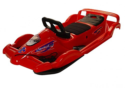 AlpenGaudi Unisex Doublerace Rot Doppelsitzer Schlitten, rot, 114x55x28 cm EU