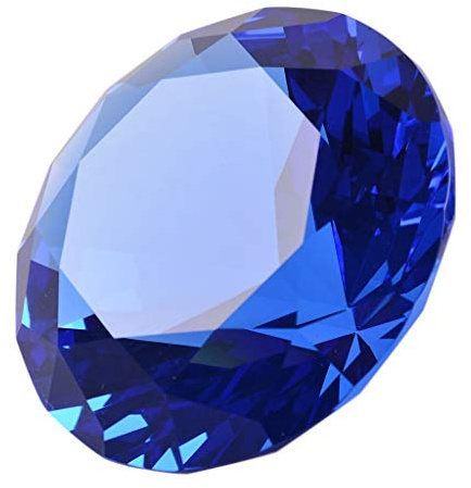 LONGWIN - Kristall-Diamant-Dekorations-Briefbeschwerer, 80 mm breit, einfarbig, Blau