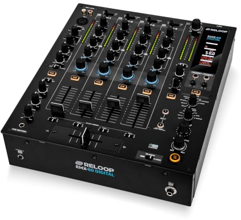 Reloop RMX-60 Digital - Klassischer 4+1 Kanal Performance Club DJ Mixer, 9 High-Quality Performance-Effekte in Studioqualität, 11 Inputs, 6 Outputs, Bipolarer Filter