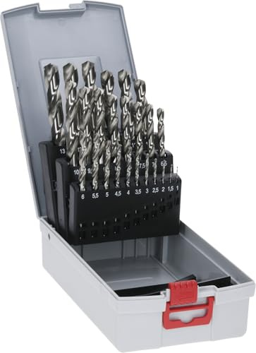 Bosch Professional 25tlg. ProBox Metallbohrer Set HSS-G (geschliffen, Zubehör Bohrschrauber und Bohrständer), Durchmesser: 1.0 - 13.0