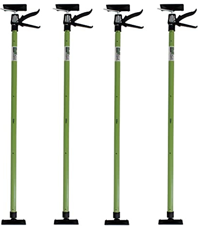 TRUTZHOLM 4x Profi Einhandstütze Deckenstütze 115-290 cm 30 kg Traglast | Montagestütze und Teleskopstütze im 4er Set für Trockenbau, Rigips, Deckenpaneele, stufenlos teleskopierbar, 45 Grad neigbar