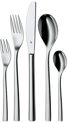WMF Palermo Besteck Set 12 Personen, Essbesteck 60 teilig, Monobloc-Messer, Cromargan Edelstahl poliert, glänzend, spülmaschinenfest