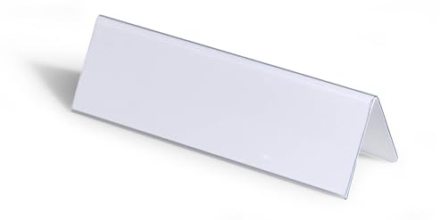 Durable Tischnamensschild 61/122 x 210 mm, transparent mit weißer Papiereinlage, 25 Stück, 805219
