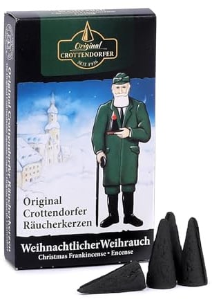 Crottendorfer 1001 Original Räucherkerzen Weihnachtlicher Weihrauch 24 Stück, Größe M