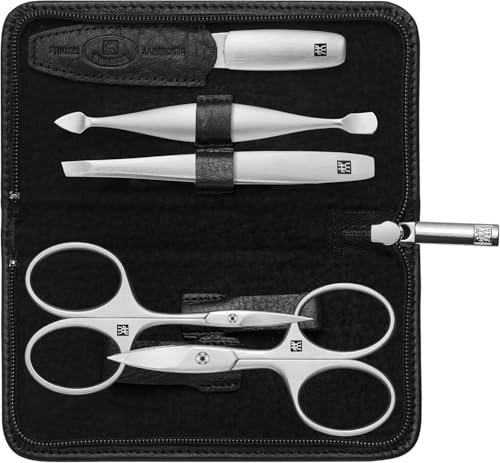 Zwilling Twinox Maniküre Taschen-Etui Set 5- teilig . Pediküre Pflege Yakleder schwarz