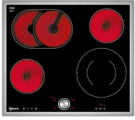 NEFF T16BT76N0 N70, Elektrokochfeld 60 cm, Made in Germany, TwistPad Bedienknof, Bräterzone für großes Bratgeschirr, Powerstufe für schnelles Kochen, Autarkes Kochfeld, Glaskeramik, Edelstahlrahmen