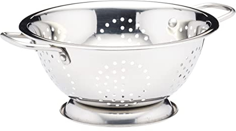KitchenCraft Metallsieb, mit Fuß, seitlichen Griffen, Edelstahl, 24.5 cm