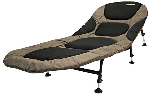 BAT-Tackle Evo-X Nightwalker Komfort Angelliege – Gepolsterte Campingliege & Gartenliege bis 130kg – 205x82cm – Mesh-Belüftung & Schlammfüße – Verstellbare Rückenlehne & Höhe – Outdoor Relax-Liege