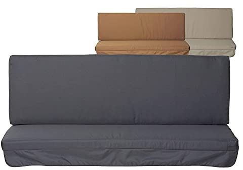 Beo Hollywoodschaukel Auflage | Made in EU | Atmungsaktive Hollywoodschaukel Auflage 180 x 55 cm | 2X Wasserabweisende Sitzpolster Hollywoodschaukel | Sitzauflage Hollywoodschaukel in Anthrazit