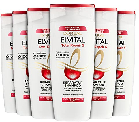 L'Oréal Paris Elvital Reparatur and Fülle Shampoo, 6er Pack (6 x 400 ml)