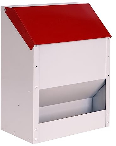 Futterautomat Hühner 10KG, Hühner Futterspender Rattensicher für Enten | Abfallhemmend & staubdicht, Passend für Enten, Gänse sowie Truthähne im Geflügelstall