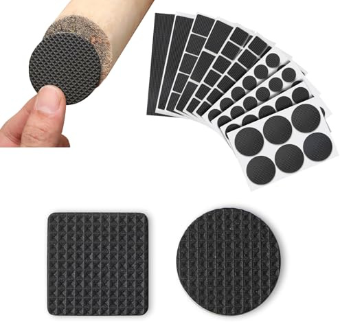TXXATX Anti Rutsch Pad 141 Stück Filzgleiter Selbstklebend 8 Größen Möbel Filzgleiter 4 mm Dicke Antirutsch Pads Möbel Runde und Rechteckige Antirutsch Aufkleber für Tisch Stuhl Bett Schrank Sofas