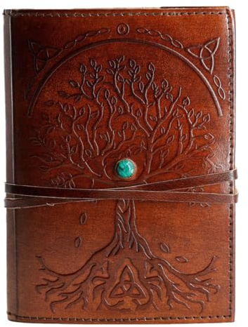 Komal’s Passion Leather Leder Journal Nachfüllbares Papier Papier des Lebens Handgemachtes Tagebuch/Notizbuch Tagebuch/Gebundener täglicher Notizblock für Männer & Frauen (8 X 6)