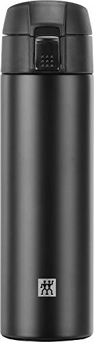 ZWILLING Thermo Thermoflasche, Reisebecher, Doppelwandisolierung, Sicherheitsverschluss, 450 ml, Höhe: 22,8 cm, Edelstahl, Schwarz