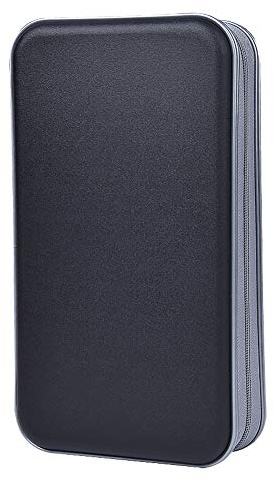 alavisxf xx CD Tasche, 96 CD/DVD Tasche Hartplastik CD Taschen Aufbewahrung Schutzhülle DVD Lagerung CD Tasche für Kinder Auto (Schwarz, 96 Kapazität)