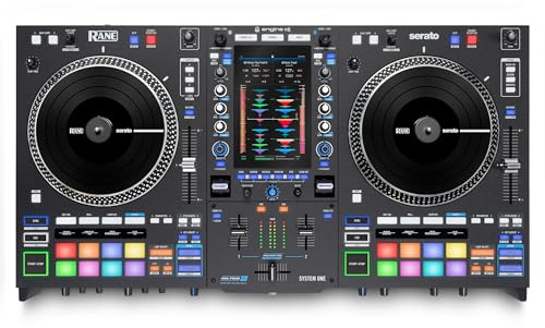 RANE SYSTEM ONE Motorisierter Autonomer DJ-Controller | All-in-One motorisierter DJ-Mixer, Engine DJ OS, 2 Decks, 16 Pads, Stems FX, Serato DJ Pro, XLR-Ausgange