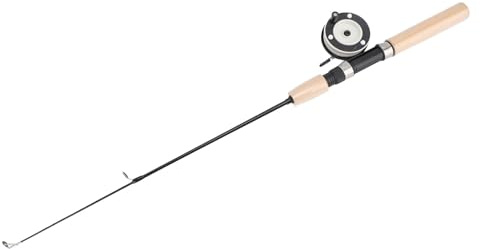 EIS-Angelruten-Rollen-Kombination, 65 cm EIS-Angelrute mit Metall-Rollen-Set, Tragbarer Eva-Griff mit Bequemem Griff für Forelle, Zander, Barsch