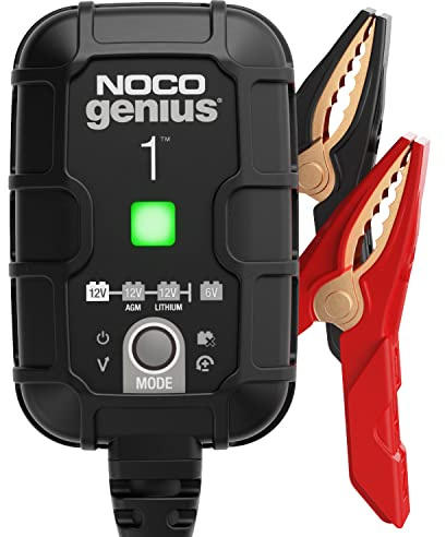 NOCO GENIUS1: 1A Batterieladegerät für Auto & Motorrad — 6V/12V Erhaltungsladegerät & Entsulfator — Für AGM, Lithium (LiFePO4) & Start-Stopp-Batterien