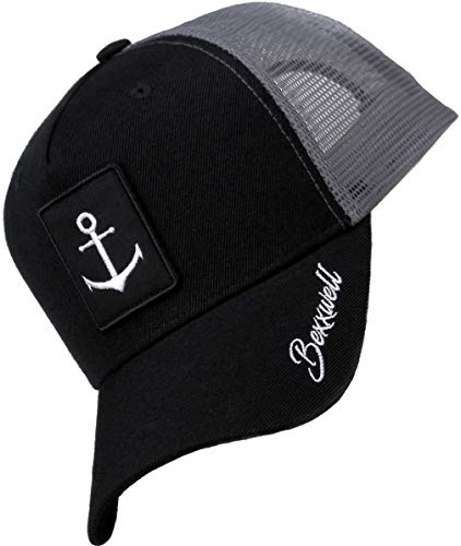 Bexxwell Trucker Cap mit Anker-Patch (Schwarz/Grau)