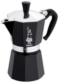 Bialetti - Moka Color: Ikonische Espressomaschine für die Herdplatte, macht echten Italienischen Kaffee, Moka-Kanne 1 Tassen (60 ml), Aluminium, Schwarz