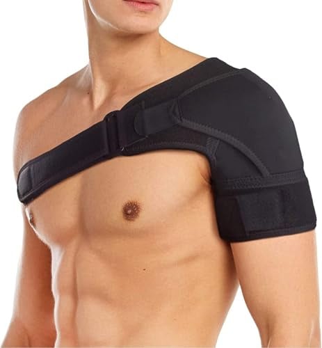 Flow fire Verstellbare Schulterbandage, Neopren Schulterstütze für Frauen und Herren, Schulter Bandage Schmerzlinderung, Passt Sowohl Links oder Rechts Schulter(S-M)