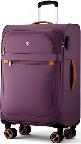 ABISTAB Weichschalenkoffer groß 78x48x30cm - Stoff Koffer Trolley - Leicht Reisekoffer mit 4 Rollen & Zahlenschloss, Handgepäck Koffer, 109 Liter, Rot