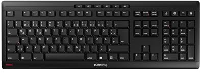 CHERRY Stream Keyboard Wireless, Kabellose Tastatur, Deutsches Layout (QWERTZ), 2,4 GHz Funk, Leise Tasten, Flaches Design, Batteriebetrieben, Schwarz