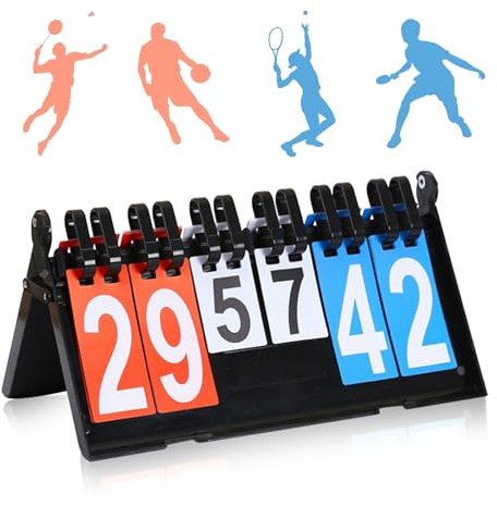 Anzeigetafel, Tragbare Flip Sport Anzeigetafel, Anzeigetafe Spielstandsanzeige, Scorebord 0-99 Flip Sportanzeigetafel Digit Wettbewerbs für Basketball Badminton Tischtennis Volleyball Baseball