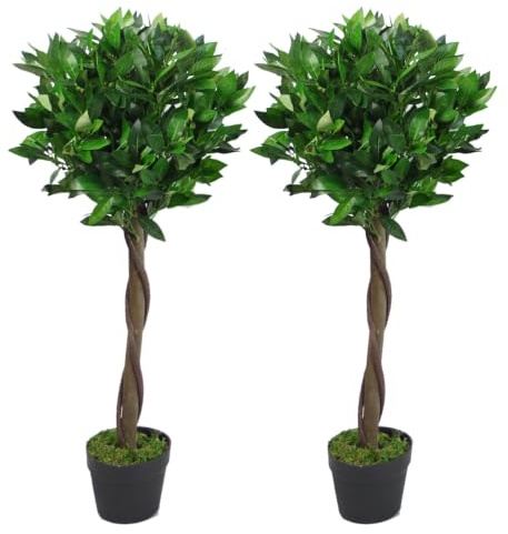 Leaf Künstliche Buchsbaumkugeln, Blatt-Design, 90 cm, 2 Stück