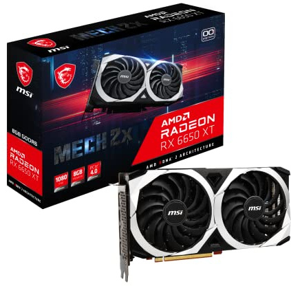 MSI Radeon RX 6650 XT MECH 2X 8G OC Gaming Grafikkarte - AMD RX 6650 XT, 8GB DDR6 Speicher, 128-bit, 17,5 Gbps