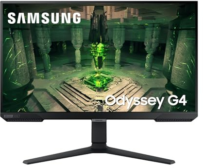 Samsung Odyssey G4B Gaming Monitor LS27BG400EU, 27 Zoll, IPS-Panel, Full HD-Auflösung, AMD FreeSync Premium, G-Sync kompatibel, 1 ms (G/G) Reaktionszeit, Bildwiederholrate 240 Hz, Schwarz