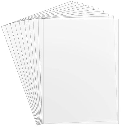 ZephyrHome 10 Stück Mylarfolie A4 - Transparente Kunststoff-Schablonenblätter für DIY Handwerk - Schneiden von Schablonen - 0,3 mm-30,5 x 21,7 cm, Siebdruck, Airbrush, Window Color, Bastelschablonen