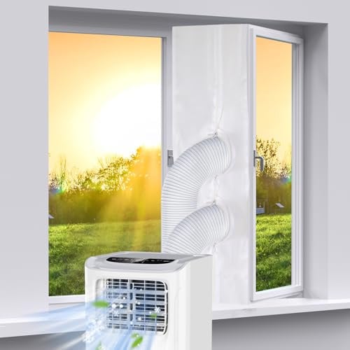 400cm Klimaanlage Fensterabdichtung für mobile Klimageräte, Wäschetrockner, Ablufttrockner, GLANXY Klimagerät Fenster Klima Abdichtung für Dachfenster, Flügelfenster, Schiebefenster, Kippfenster